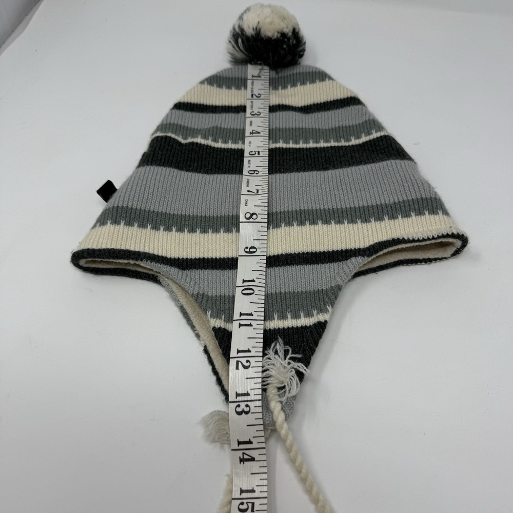 Kangol Stripped Pom Beanie Trapper Hat Held‎ Stitch Snood Ear Flaps Size L/XL - Picture 11 of 11
